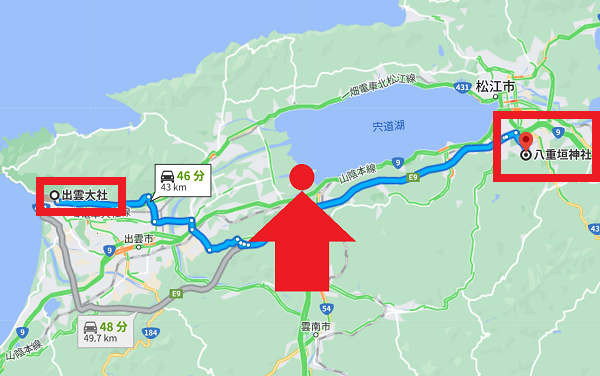 出雲空港の地図