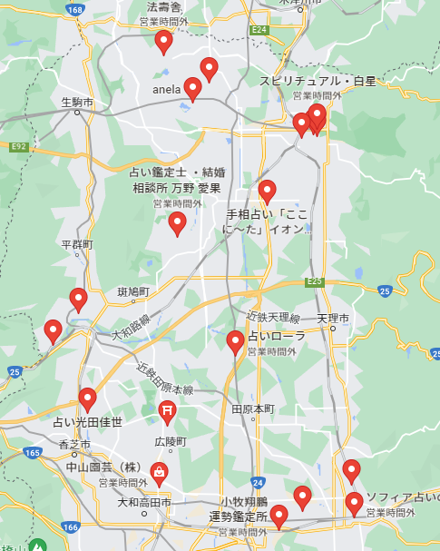 奈良の占いマップ