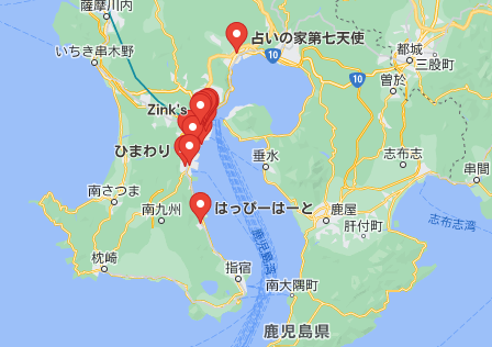 鹿児島県の占いマップ